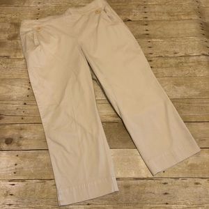 Talbots Ivory Sailor Cropped Stretch Pants 12  C11